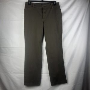 Lee Platinum label "Mom Jeans" relaxed fit Brown chino style slacks 14